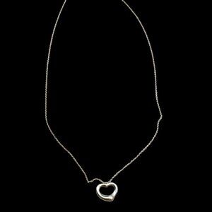 Tiffany & Co. Elsa Peretti Open Heart 925 Sterling Silver Necklace Charm Pendant